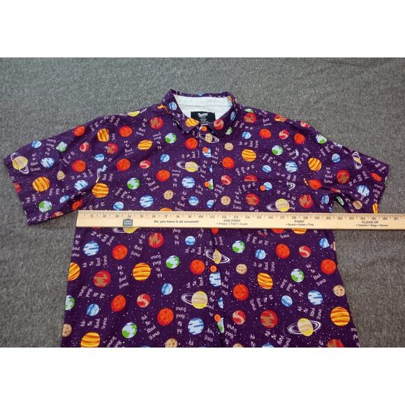 Spencer's Men's Shirt Button-Front Solar System Planets “Ask Me About Uranus" M - Picture 3 of 8